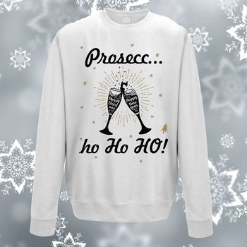Prosecc Ho Ho Ho! Ladies Christmas Sweatshirt Jumper, 4 of 7