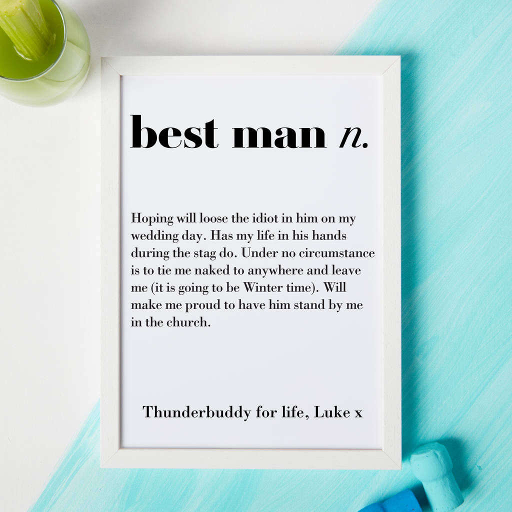 Best Man Gift Best Man Definition Print By Coconutgrass 