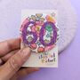 Liberty Print Custom Birthday Badge Personalised, thumbnail 7 of 8