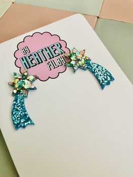 Shooting Star Glitter Resin Earrings, 4 of 5