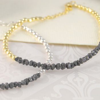 Black Diamond April Birthstone Gold Plated Necklace, 2 of 4
