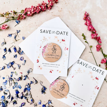 Save The Date Magnet Cards Wedding Floral Arch, 5 of 10
