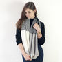Triangle Knitted Circle Scarf In Monochrome, thumbnail 3 of 6