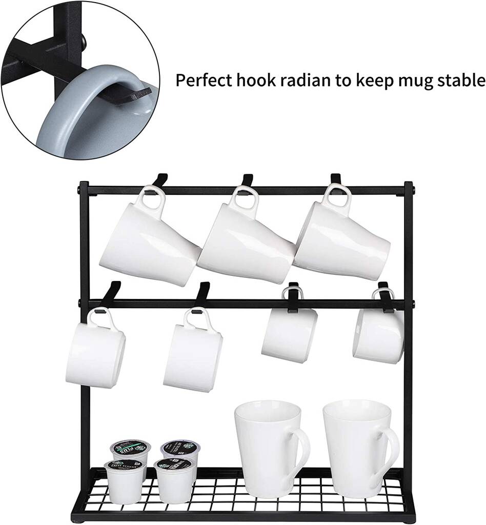 Coffee Mug Stand Holder With Storage Base And 14 Hooks By Momentum