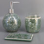 G Decor Three Piece Corfu Mosaic Emerald Bathroom Set, thumbnail 1 of 4