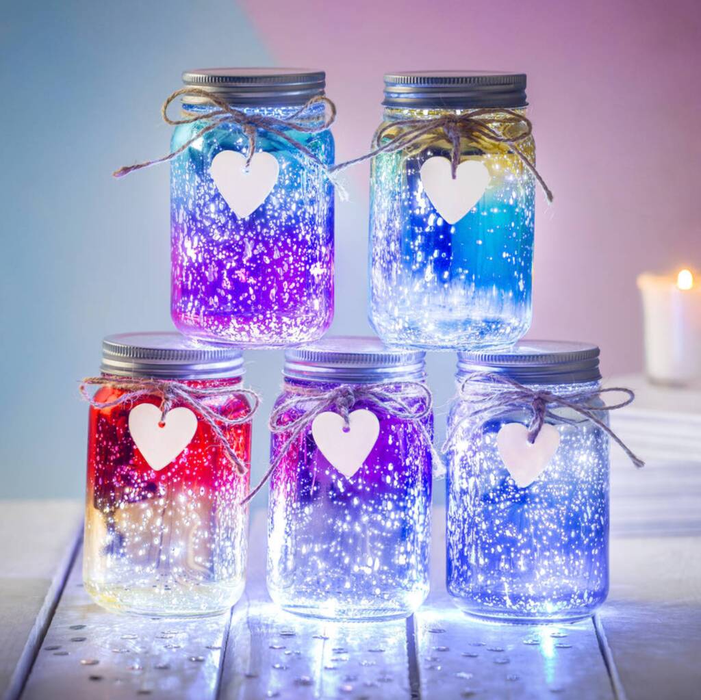 Set Of Three Mini Ombre Firefly LED Jars, 1 of 5