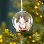 Personalised Illustrated Penguin Christmas Snow Dome Bauble, thumbnail 8 of 11