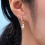 Sterling Silver Bat Wing Huggie Hoop Earrings, thumbnail 7 of 11