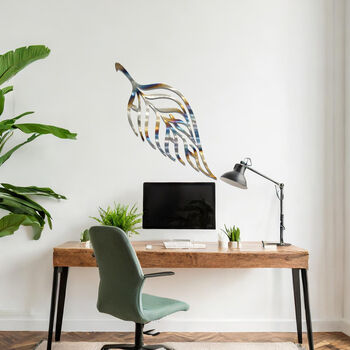 Minimalist Metal Botanical Leaf Wall Decor Gift For Home, 4 of 11