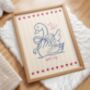 Magic Darling Swan Wall Art Print Kids Bedroom Poster Vintage Striped, thumbnail 1 of 5