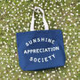 'Sunshine Appreciation Society' Blue Canvas Bag, thumbnail 2 of 7
