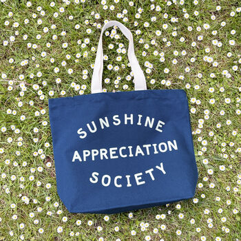 'Sunshine Appreciation Society' Blue Canvas Bag, 2 of 7