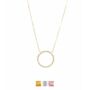 Large Circle Necklace Rose Or Gold Plated 925 Silver, thumbnail 1 of 9