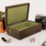 Wooden Cufflink And Watch Box With Copper Message, thumbnail 7 of 9