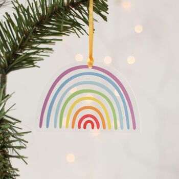Rainbow Christmas Decorations, Set Of Four, 5 of 5
