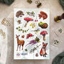 Woodland Vinyl Sticker Sheet, thumbnail 1 of 4