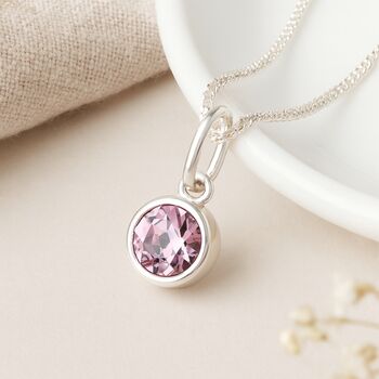 Personalised June Birthstone Necklace In Sterling Silver, 3 of 10