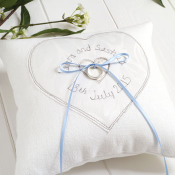Personalised Wedding Ring Pillow, 11 of 12