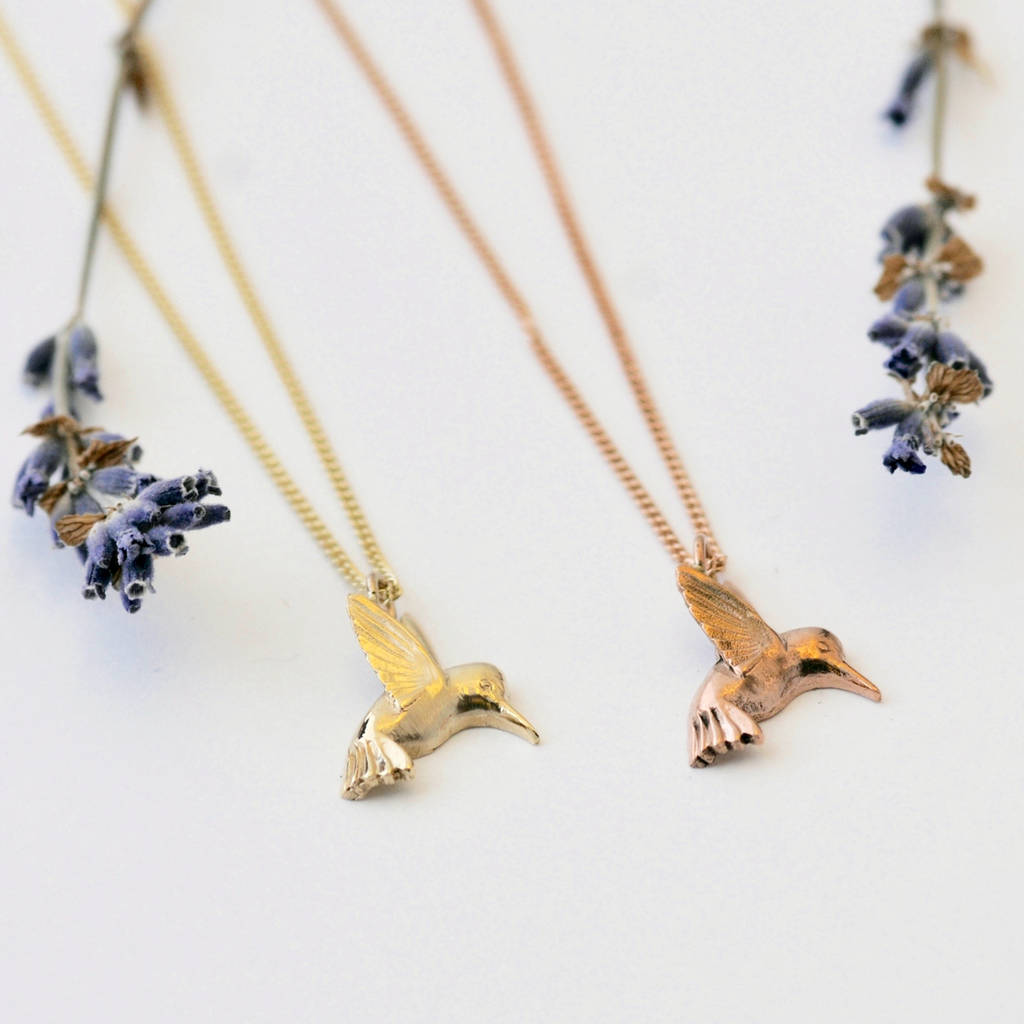 Gold Hummingbird Necklace By Heather Scott Jewellery