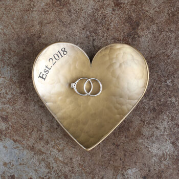 8th Anniversary Gift Bronze Heart Dish. Choice Of Design, 5 of 8