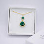 Green Long Droplet Pendant Necklace, thumbnail 1 of 4