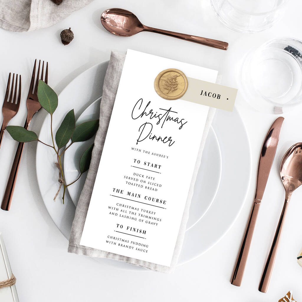 Modern Christmas Menu With Place Card By Rodo Creative ...