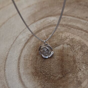 Rose Pendant In Sterling Silver, 6 of 7