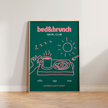 Bed And Brunch Social Club Illustration Wall Print, 5 of 8