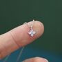 Sterling Silver Four Cz Hydrangea Flower Pendant Necklace, thumbnail 2 of 12