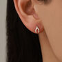 Mismatched Wishbone And Clover Leaf Stud Earrings In Sterling Silver, thumbnail 7 of 12