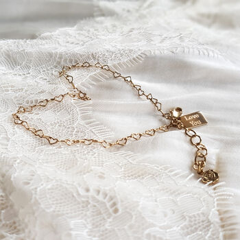 Gold Vermeil Heart Chain Bracelet, 2 of 6