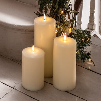 Trio Of Realistic Flame Chapel Candles, 3 of 3