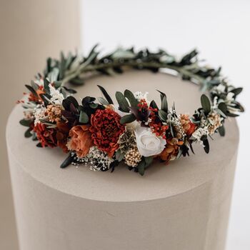 Bramble Autumnal Dried Flower Crown Wedding Headband, 3 of 3