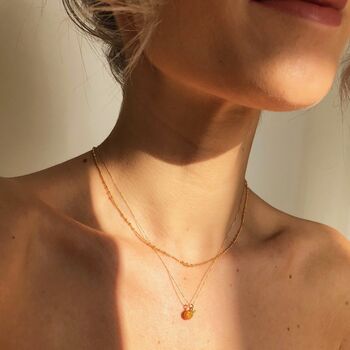 Tiny Orange Pendant Necklace In Gold Plating, 4 of 7