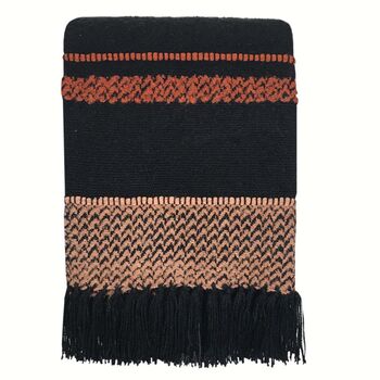 Multicolor Black Throw, 3 of 3