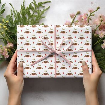 Luxury Quality Christmas Pudding Gift Wrapping Paper, Superior Thickness, 5 of 6