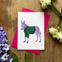 Purple Donkey Illustrated Blank Greeting Card, thumbnail 3 of 11
