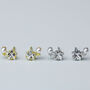 Sterling Silver Crystal And Pearl Star Stud, thumbnail 1 of 9