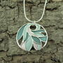 Abstract Swirl Green Enamel Pendant Necklace, thumbnail 2 of 4