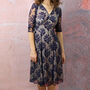 Party Dress With V Neckline In French Navy Lace, thumbnail 1 of 4
