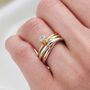 9ct Gold Personalised Diamond Russian Wedding Ring, thumbnail 5 of 8