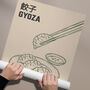 Japanese Food Kitchen Prints | Set Of Three Sushi, Ramen And Gyoza Art, thumbnail 11 of 12