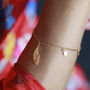 18ct Gold Vermeil Sequin Feather Bracelet, thumbnail 2 of 6
