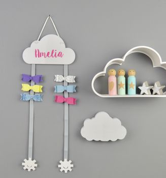 Personalised Hair Bow Holder White With Colour Options, 6 of 12