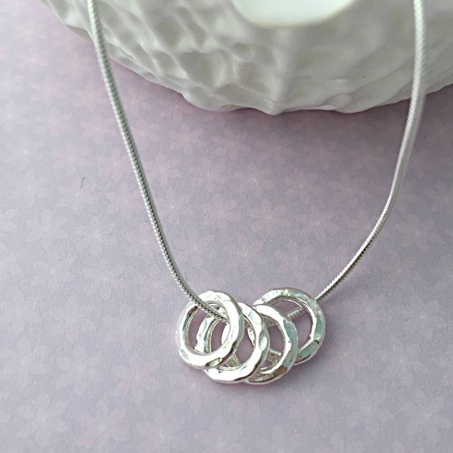 40th birthday four silver rings necklace by sophie jones jewellery ...