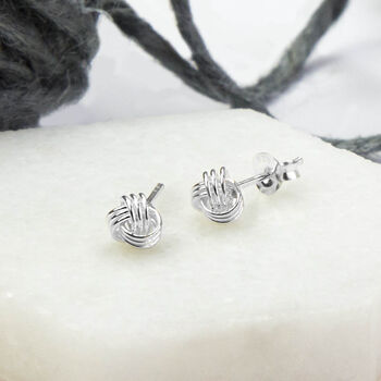 Sterling Silver Or Gold Plated Small Knot Stud Earrings, 2 of 5