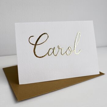 Handmade Gold Leaf Personalised Name Birthday Card, 2 of 8