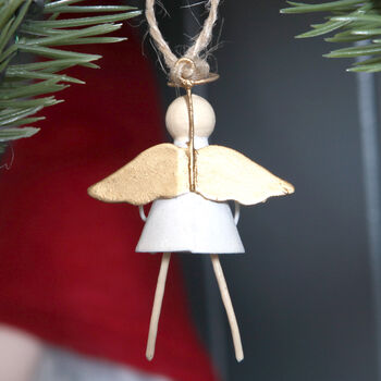 White And Gold Christmas Tree Angel Decoration, 3 of 5