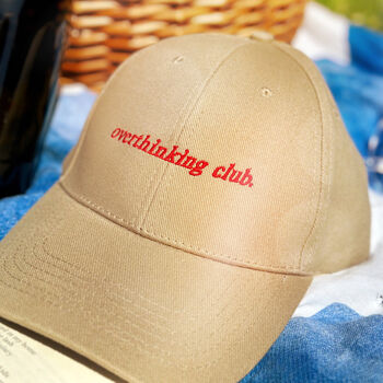 Overthinking Club Embroidered Slogan Cap, 9 of 9