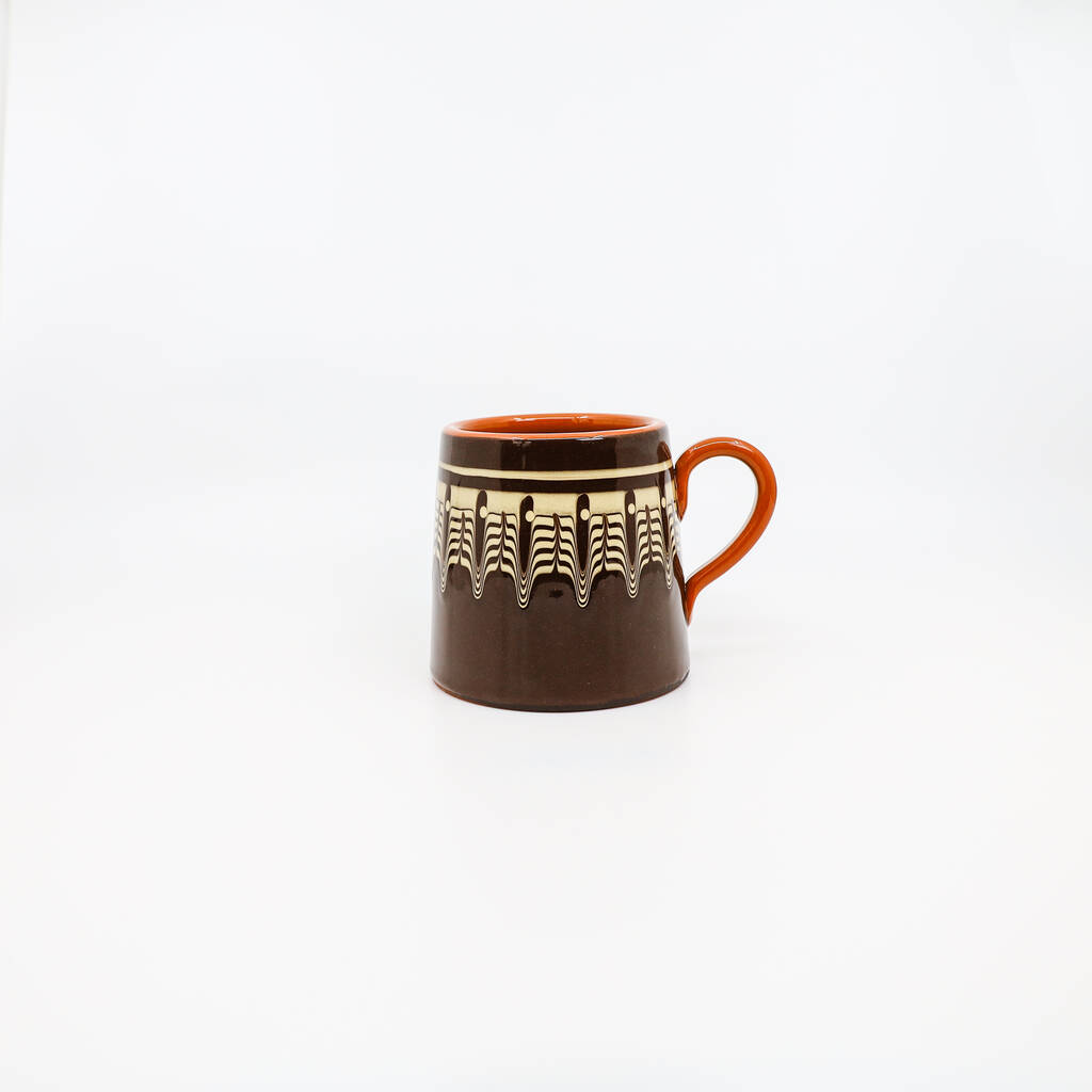 Set Of Four Ceramic Beer Tankards In Earthy Tones By The Tottem Artisan